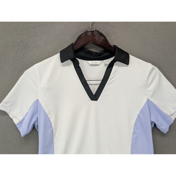 Lady Hagen Golf Polo Shirt Womens Size S Short Sleeve White Black Blue Athletic - Picture 3 of 6